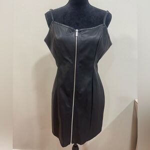 Black Faux Leather Dress